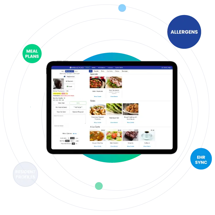 eMenuCHOICE in use at a senior living community