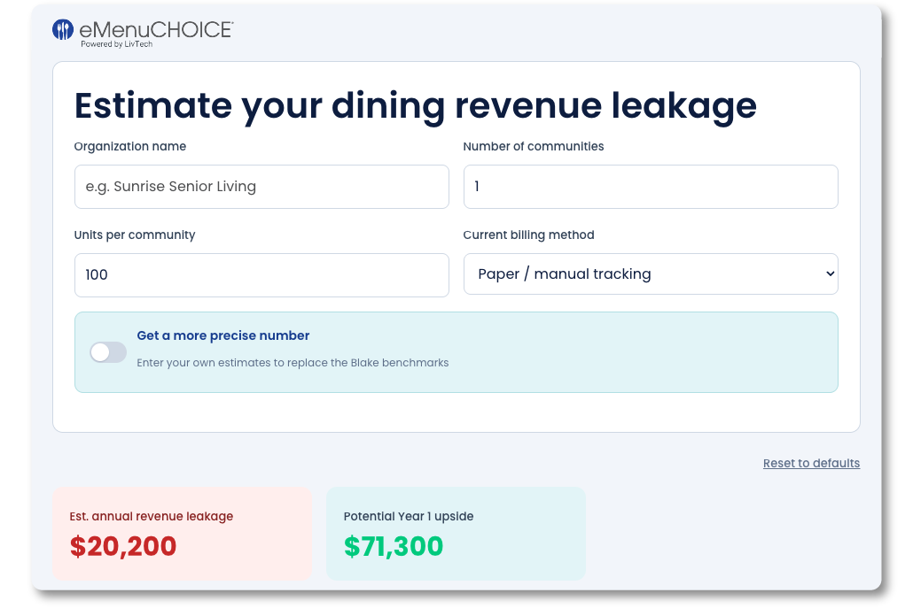 Revenue Leak Calculator — form and results preview