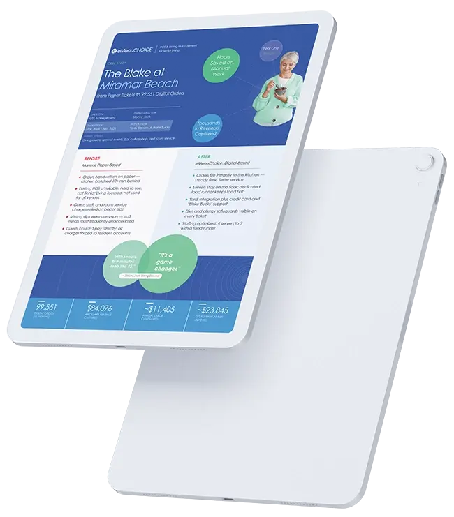 eMenuCHOICE on iPad - digital dining management